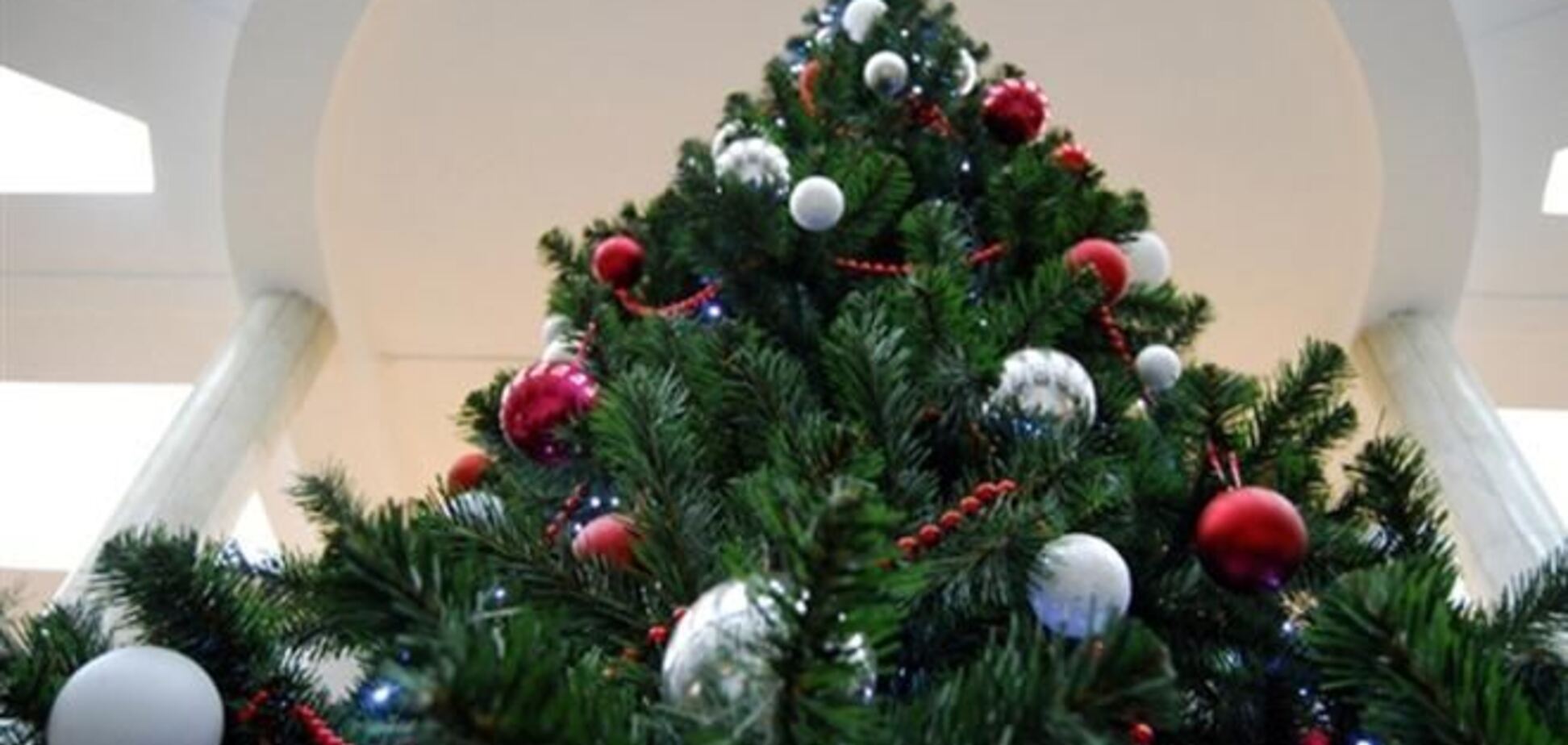 В 'Борисполе' на пассажиров упала новогодняя елка