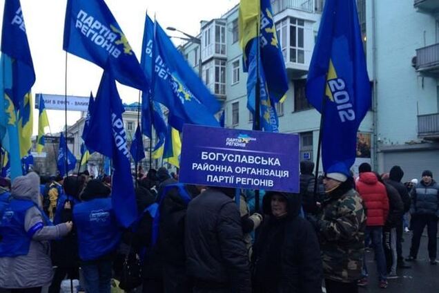 Сторонники регионалов убегают из Мариинского парка по склонам