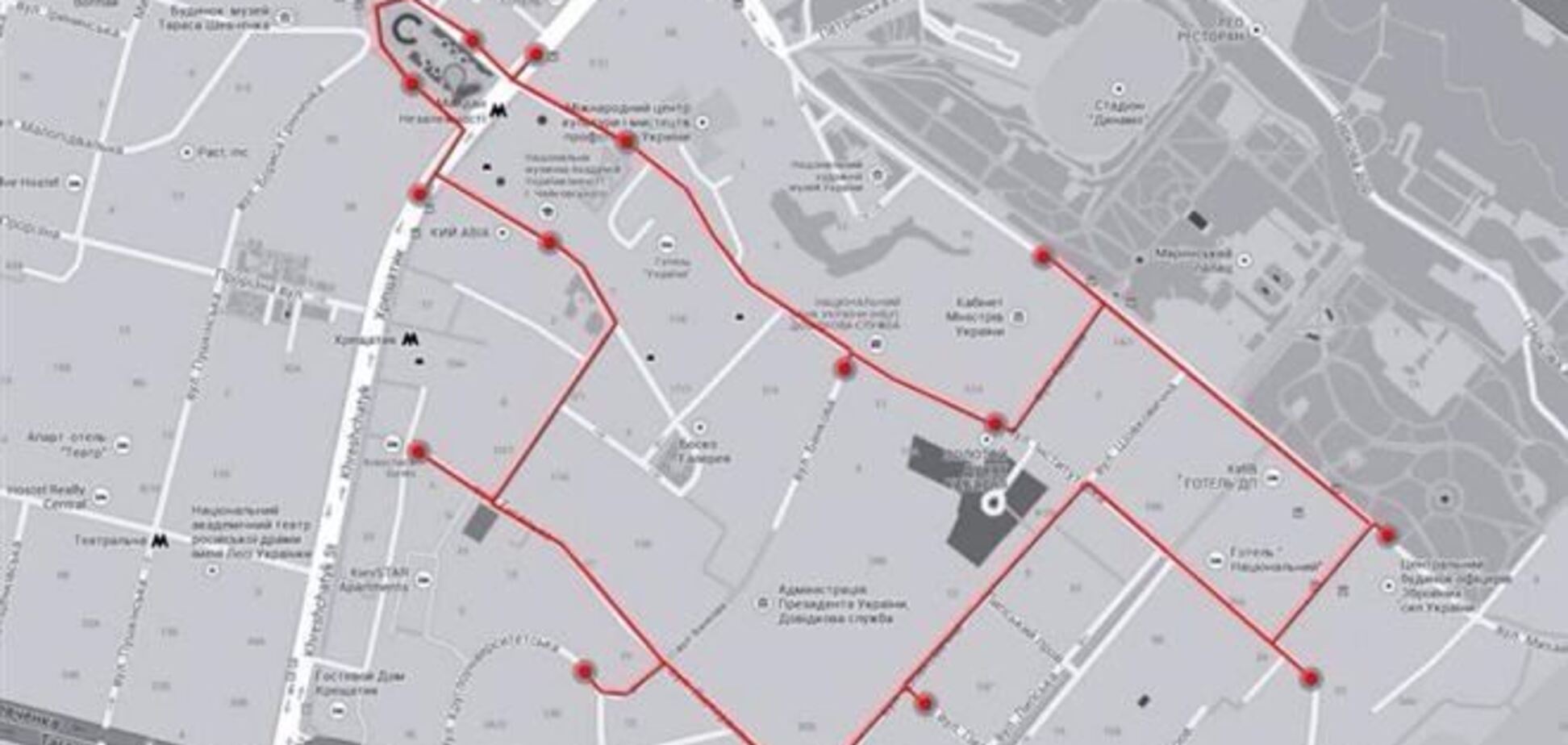 В Сети опубликована карта блокирования правительственного квартала