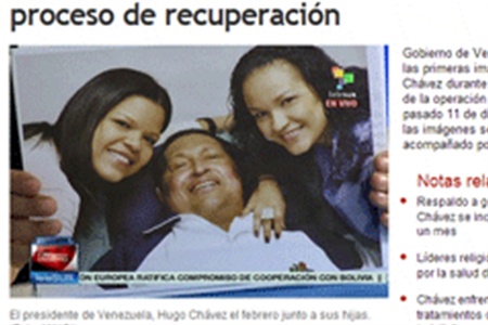 Опубликованы первые фотографии Чавеса после операции