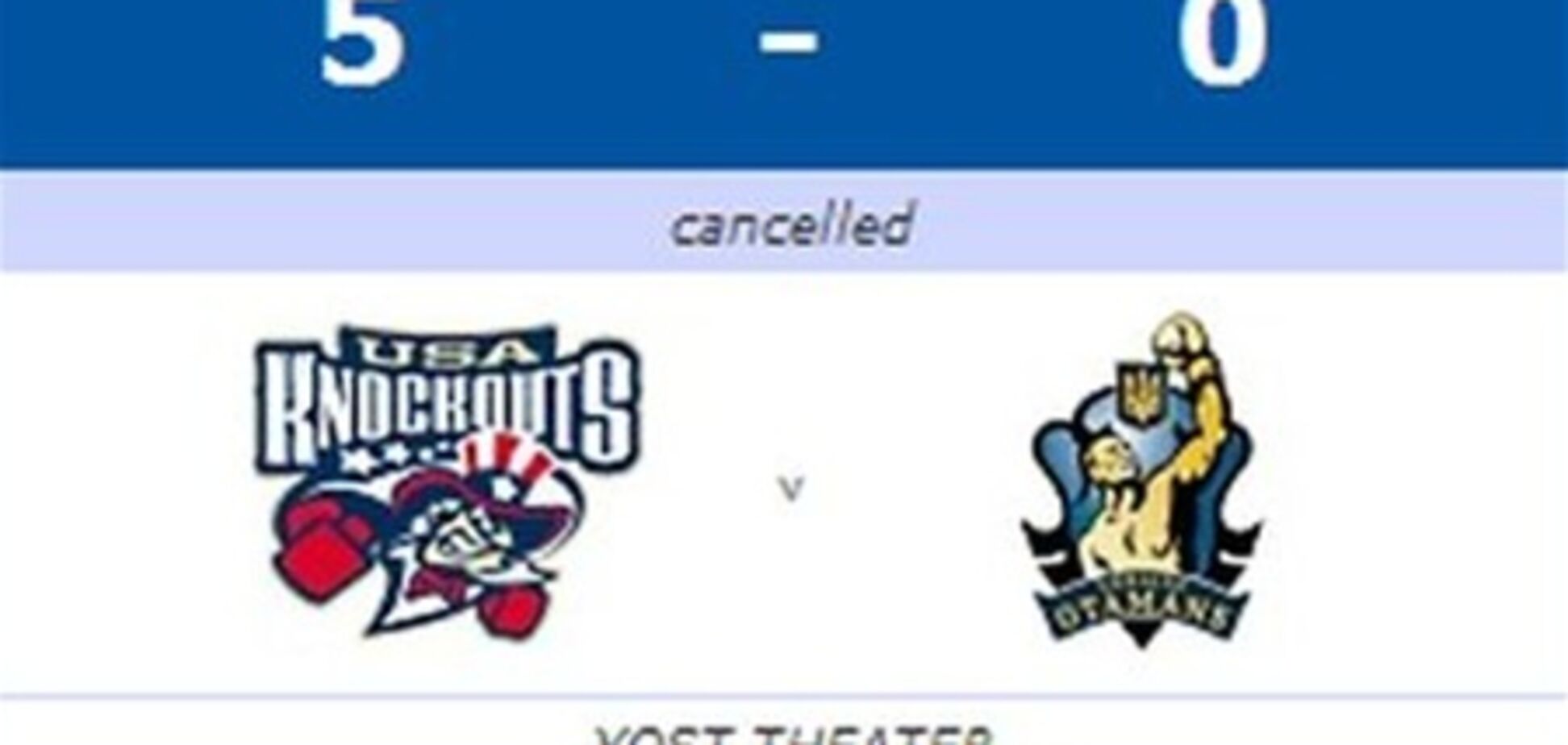 'Украинским атаманам' засчитано поражение в матче с командой США