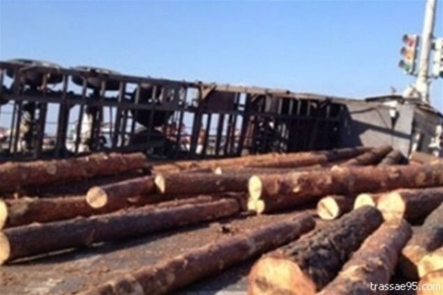 Одесскую трассу заблокировали бревна и кирпичи