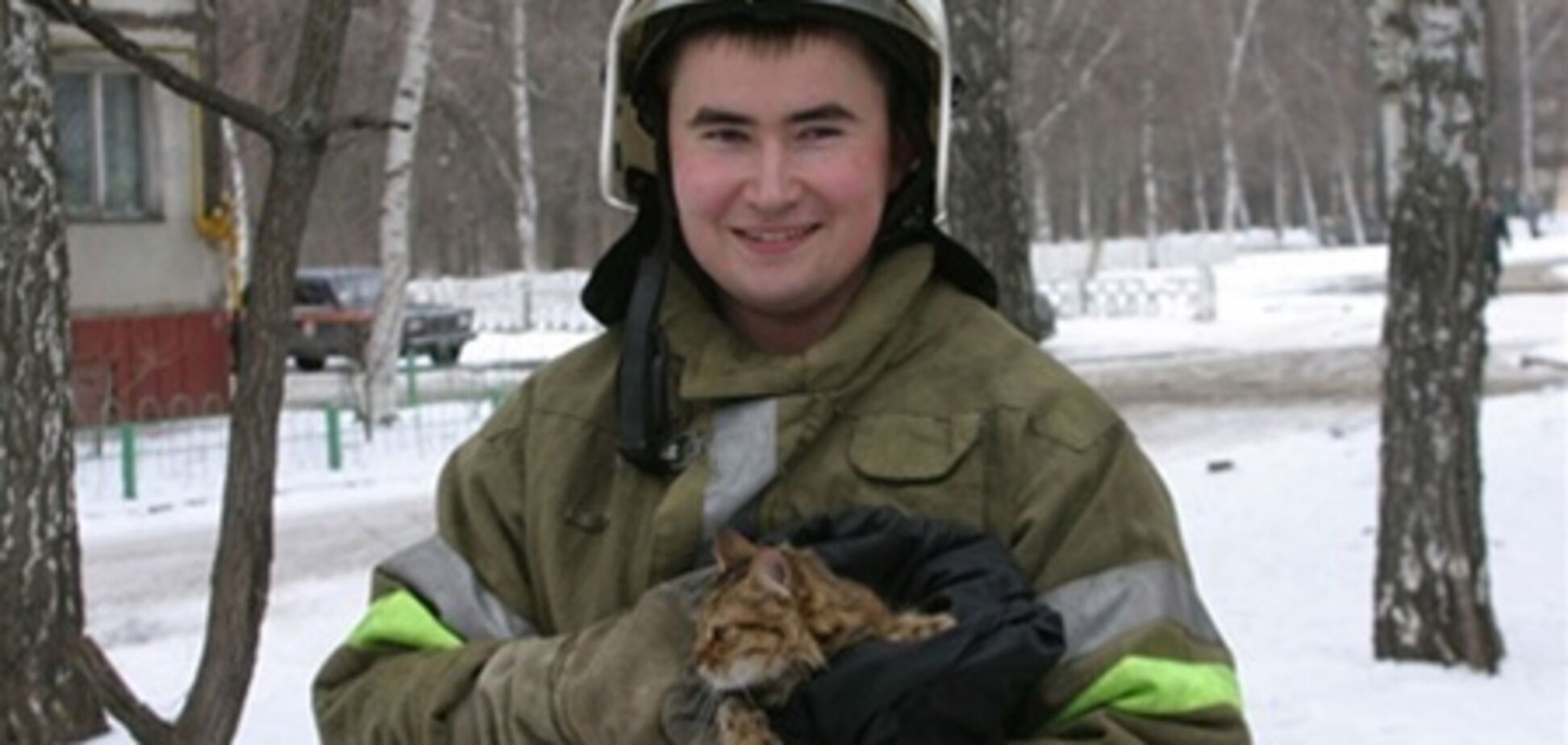 У Полтаві пожежні зняли оселилася на дереві кішку