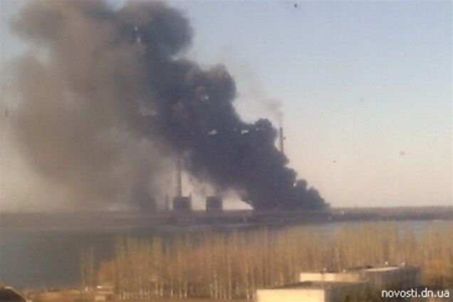 Пожар на Углегорской ТЭС охватил 1,5 тыс. кв. м