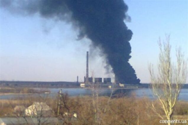 Горит Углегорская ТЭС. Фото. Видео