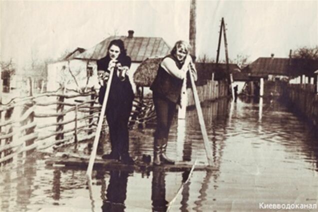 Наводнение 1970 года в селе Троещина. Фото