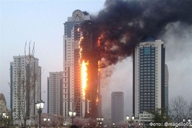 Президент Чечни вынес странный урок из пожара в 'Грозном-сити'