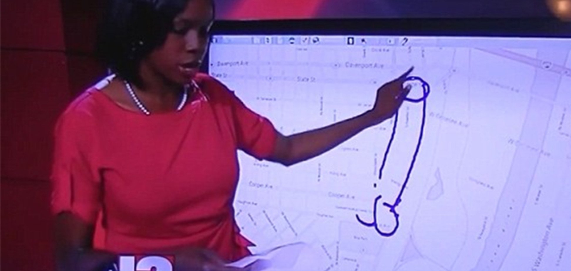 В США ведущая новостей случайно нарисовала в эфире пенис