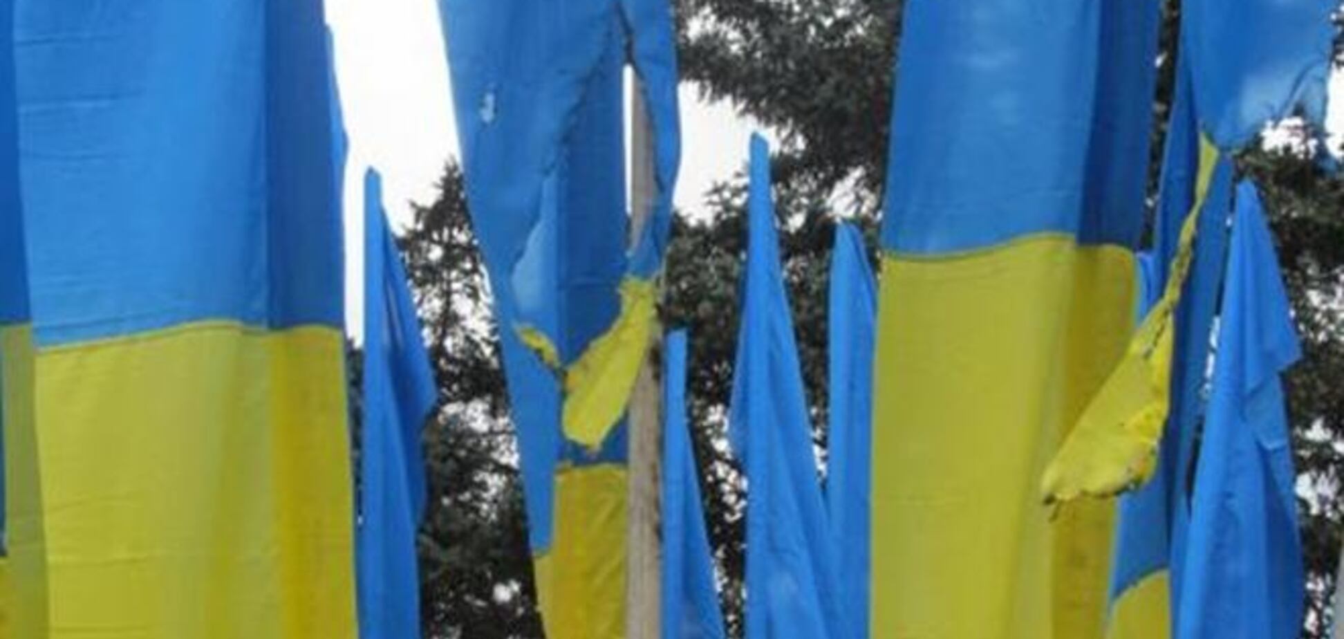 У Донецьку під мерією підпалили прапори України