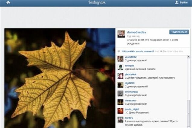 Медведева уличили в краже желтого кленового листочка