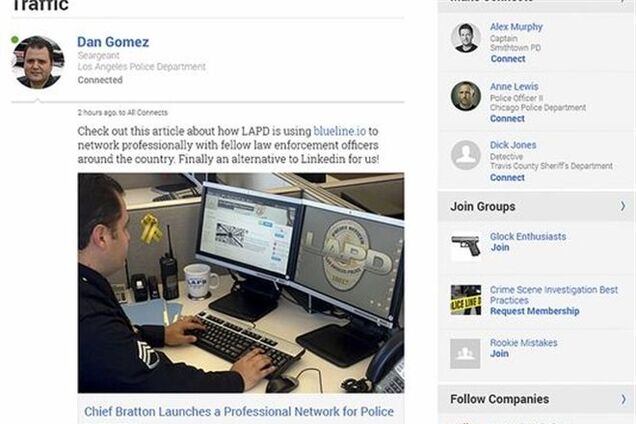В США создают 'Голубую линию' - соцсеть для полицейских