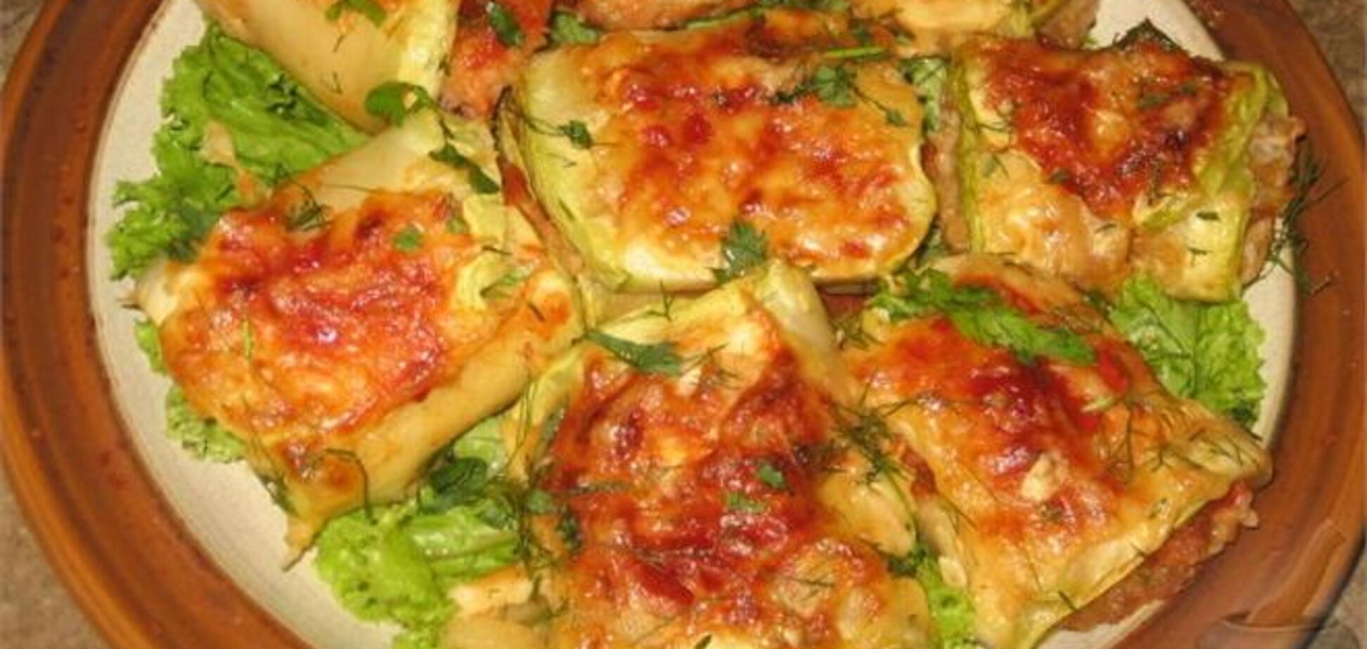 Рыба в кабачке