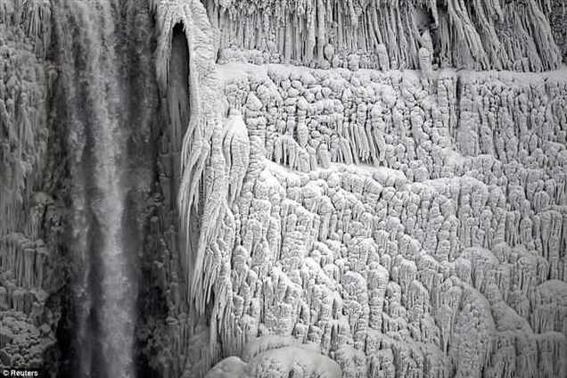 Ниагарский водопад превратился в гору сосулек