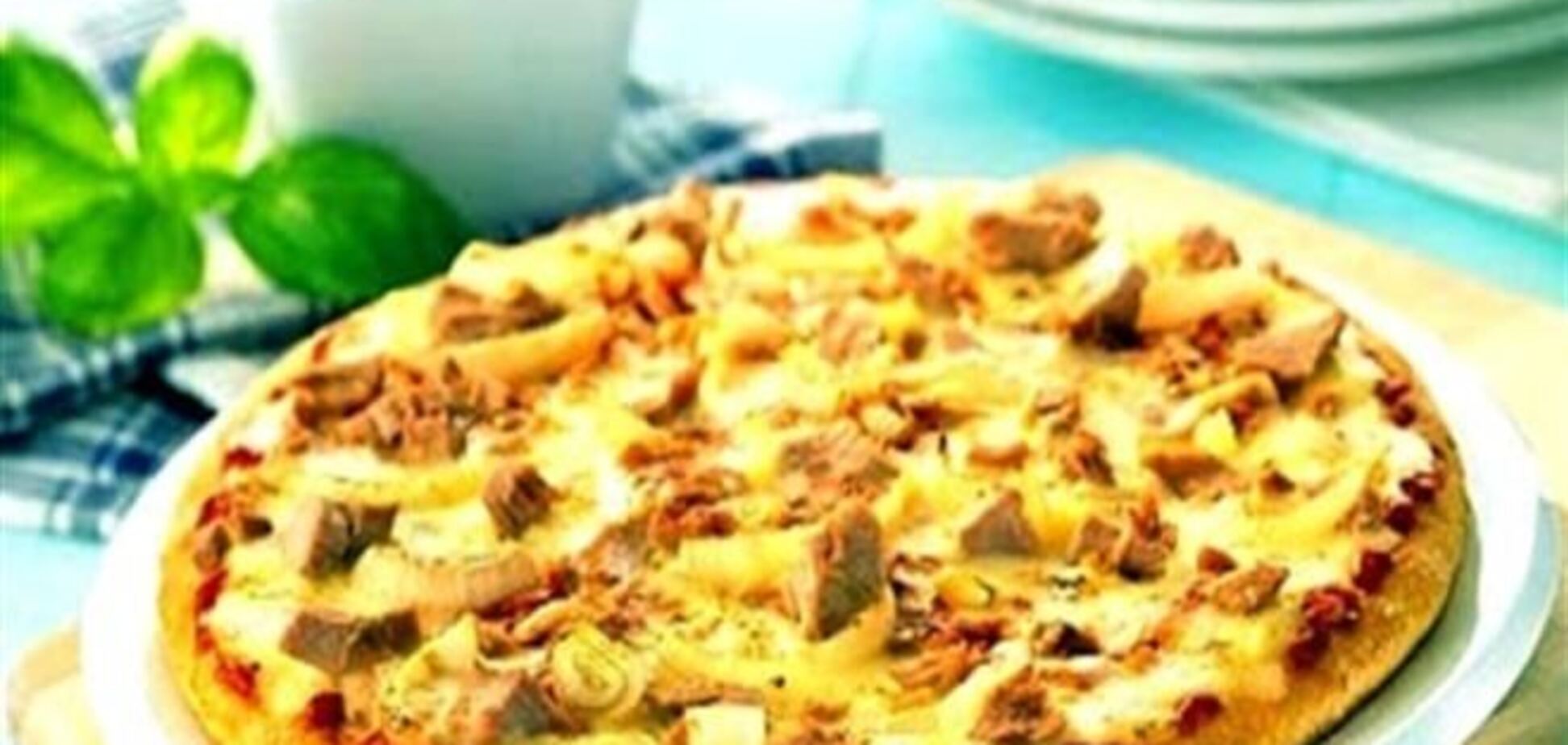 Диетическая пицца с курицей и грибами