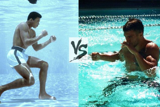 Василий Ломаченко готовится к защите титула, тренируясь в воде