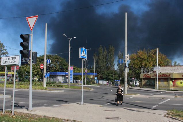 В донецком аэропорту начался пожар