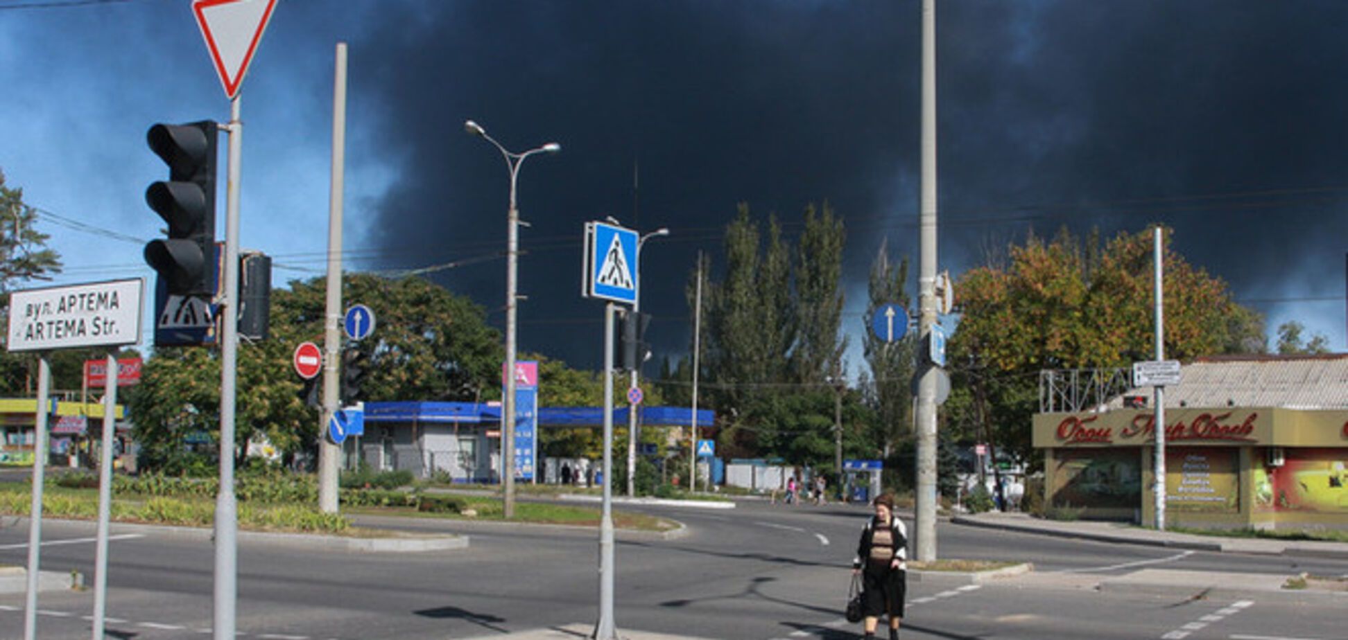 В донецком аэропорту начался пожар