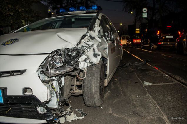 В Киеве милицейская машина попала в ДТП