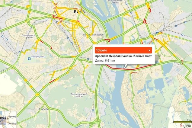 Киев стоял в 5-километровой пробке
