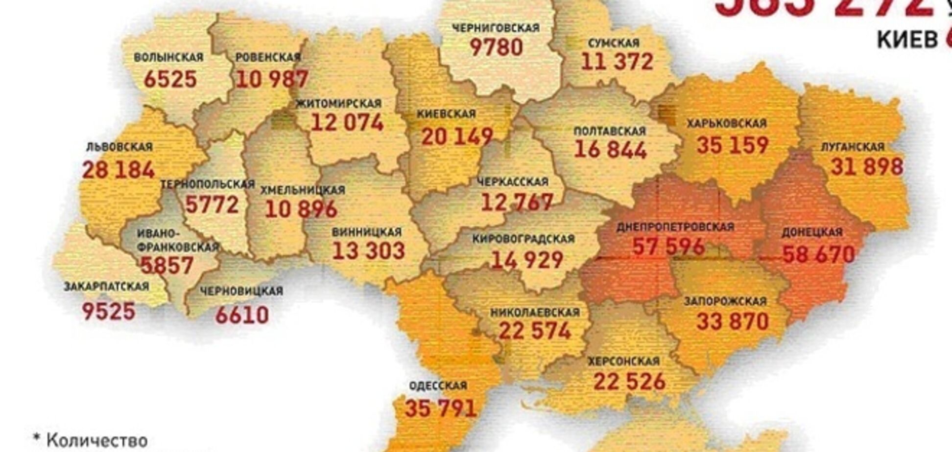 Появилась карта самых криминогенных регионов Украины: восток лидирует