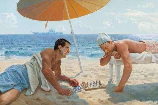 Путин и Медведев: в бане, на пляже, на рыбалке...