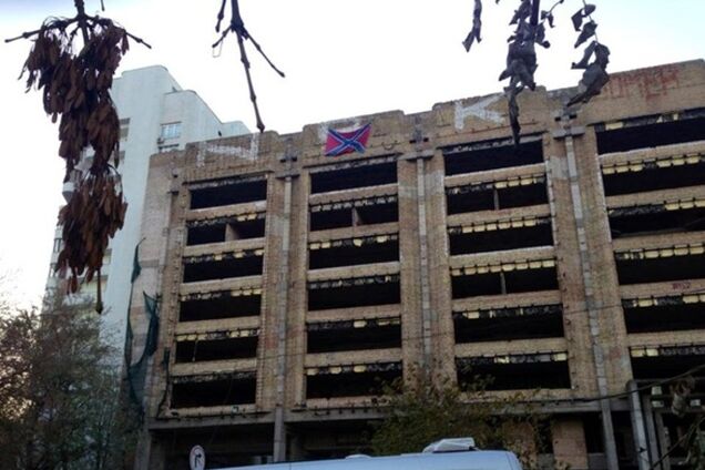 В Киеве на недострое заметили флаг 'Новороссии'