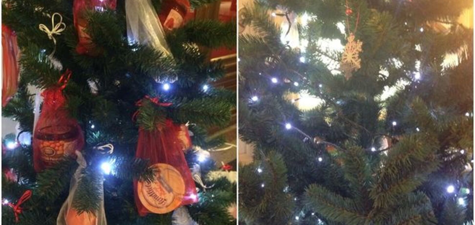 В московском ГУМе посетители ободрали 'деликатесную' елку: фото вандализма