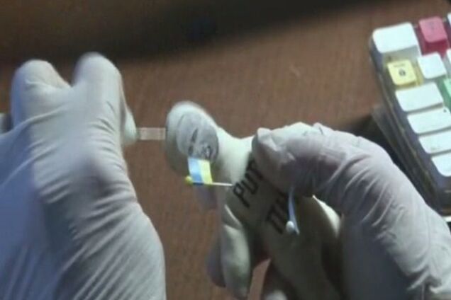 Куклу вуду с лицом Путина закололи украинскими флагами: впечатляющее видео