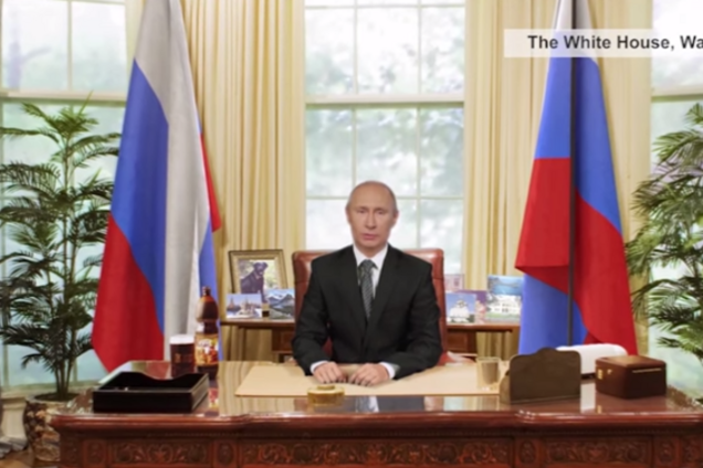 Новогоднее видеопоздравление Путина 'из Белого дома' взорвало Интернет