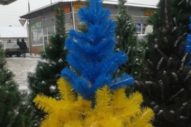 В Киеве продают патриотичные елки: фотофакт