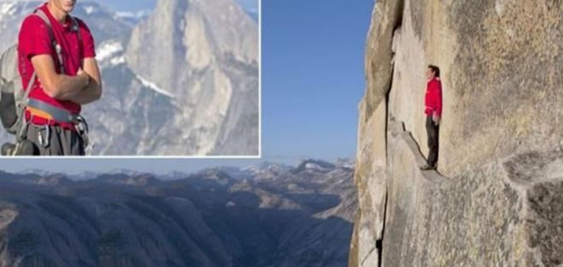 Опубликовано видео подъема на 450-метровую скалу без страховки