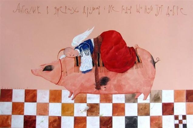 На баррикадах на Грушевского выставили картины про казаков