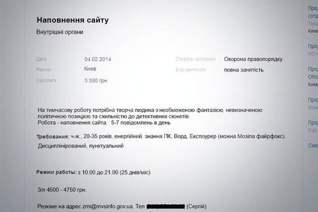 МВД ищет для сайта копирайтера с 'неограниченной фантазией'