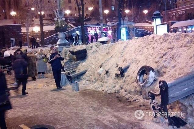 Бригинец призвал украинцев спасти снежные баррикады Майдана