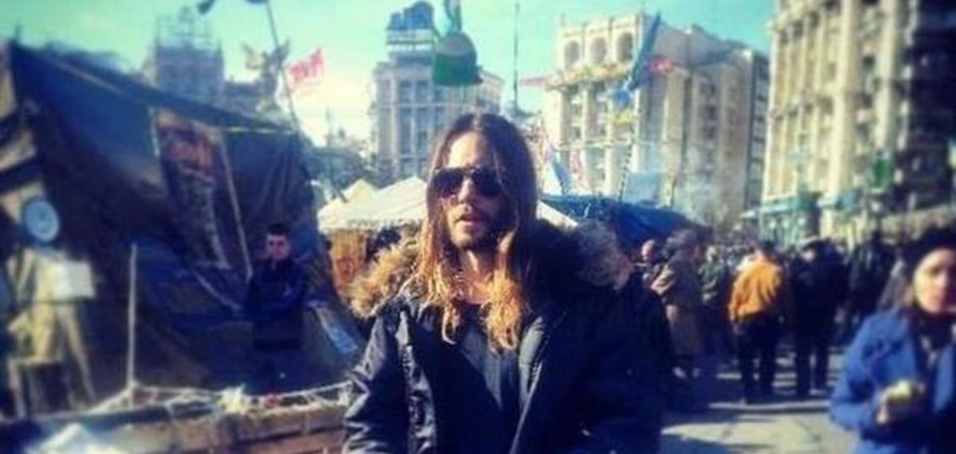 Джаред Лето прогулявся по наметовому містечку на Майдані