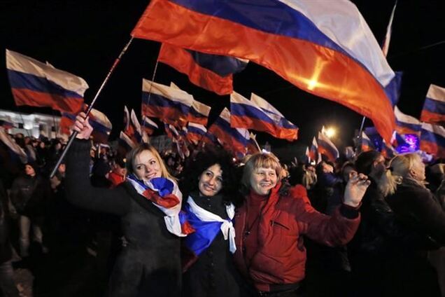 Вступление в Россию поддержали 96,6% пришедших на 'референдум' крымчан