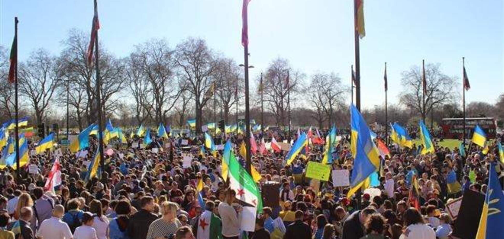 В Лондоне 10 тыс. человек митинговали против агрессии Путина в Украине