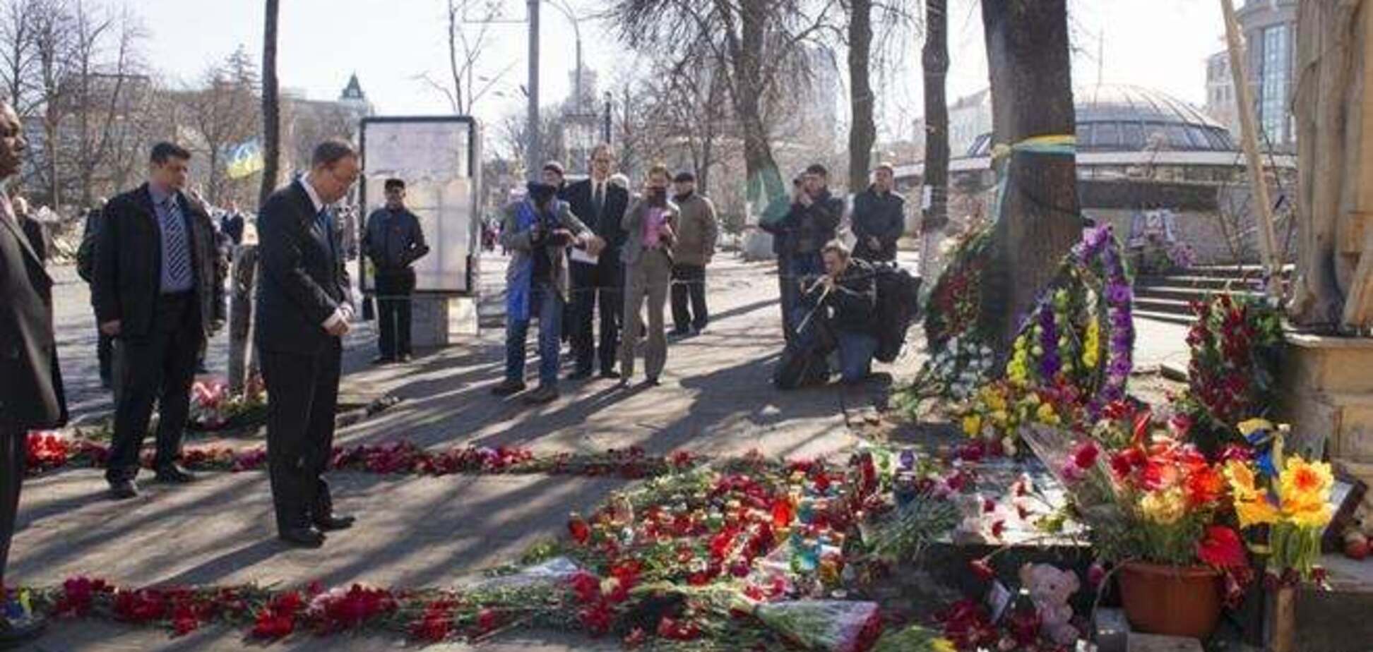 Генсек ООН побывал на Майдане