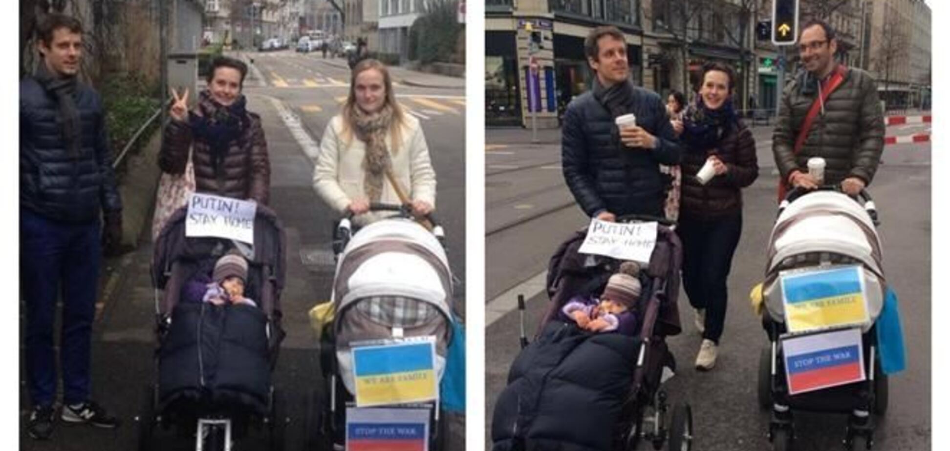 Москвичка в Швейцарії влаштувала сімейний антивоєнний протест