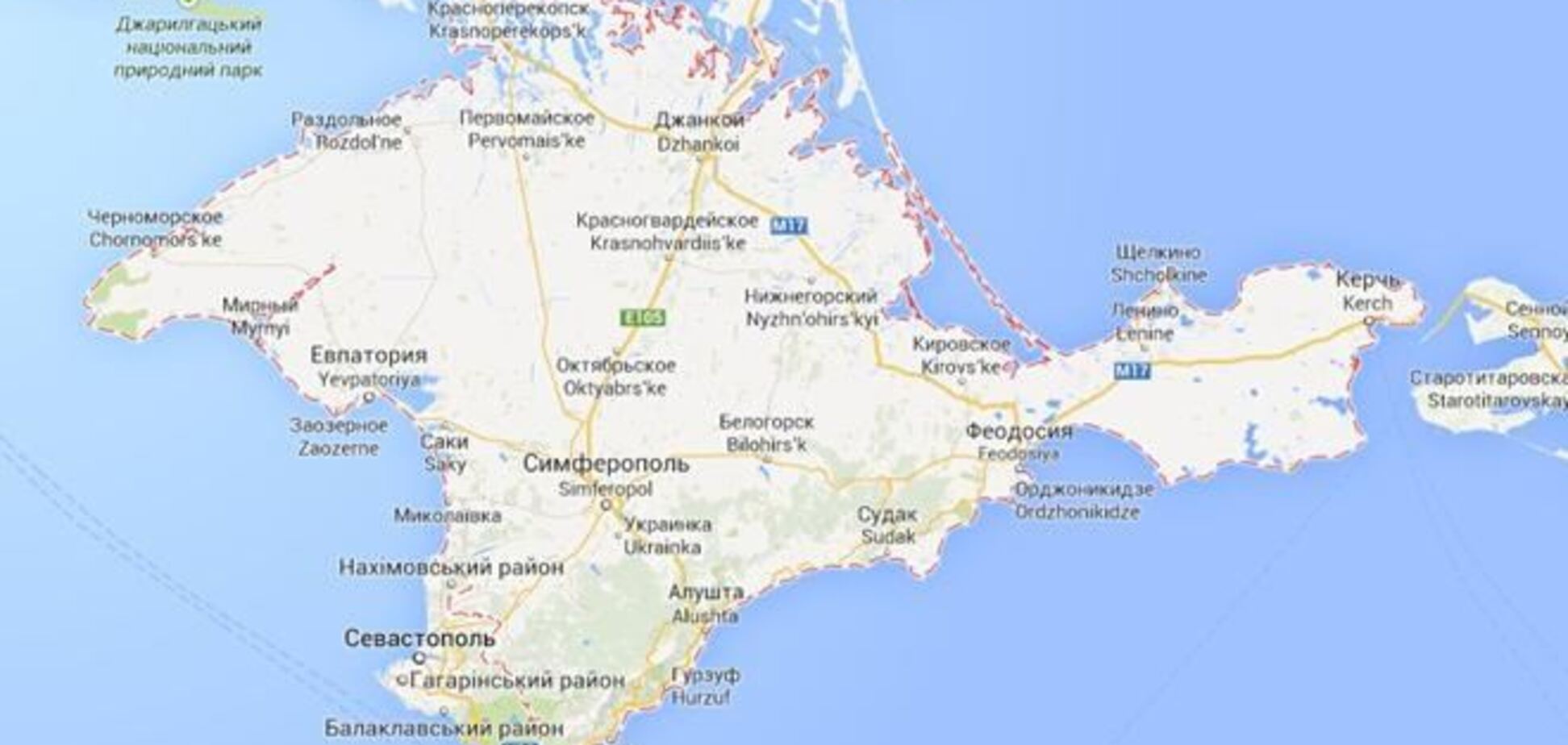 В Рунете на картах Google Крым стал российским