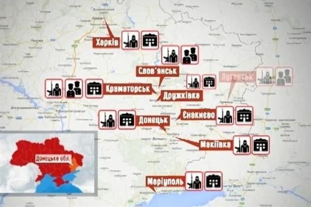 Опублікована актуальна карта захоплень на сході України