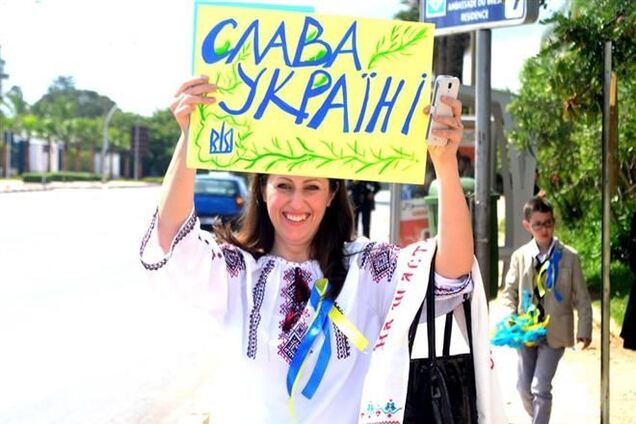 В Марокко под российским посольством провели акцию в поддержку Украины