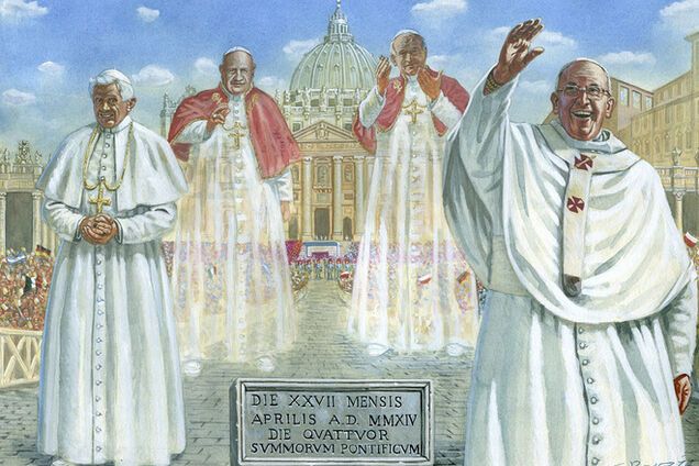 Два Папы канонизируют двух Пап. Прямая трансляция из Ватикана