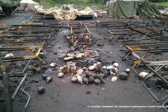 Госпогранслужба показала последствия обстрела террористами лагеря в Алексеевке