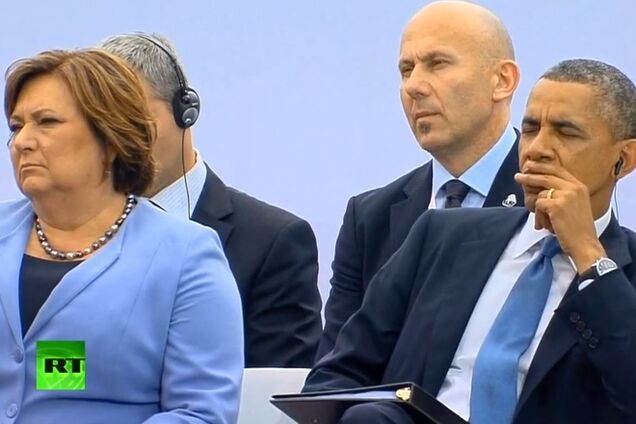 Обама в Варшаве уснул под речь президента Польши