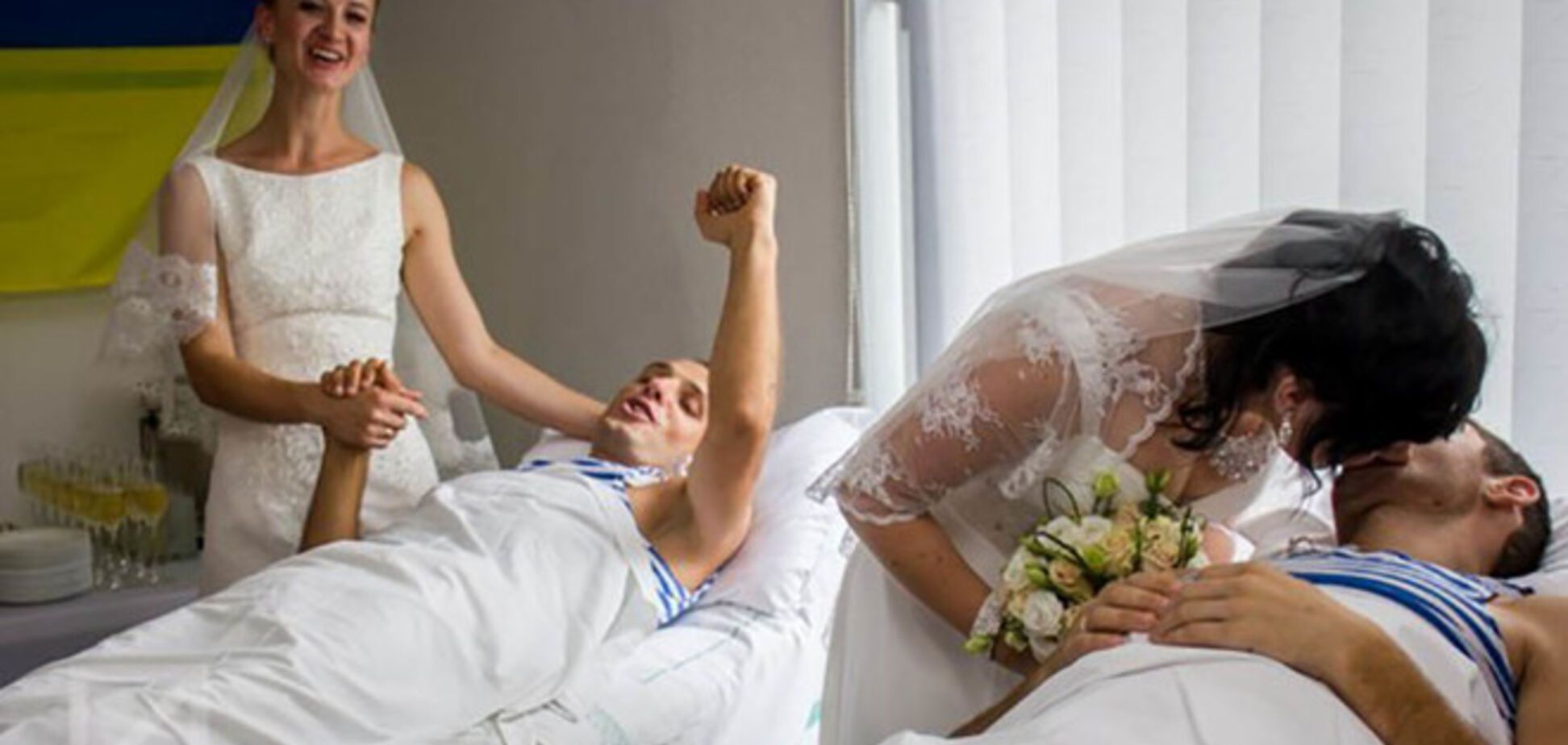 Любовь против войны. Десантники, раненые в АТО, сыграли свадьбы в военном госпитале