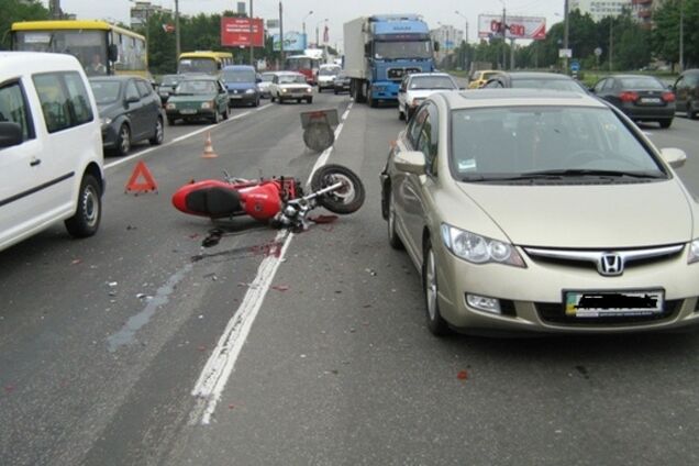 В Киеве за день произошло 5 ДТП с мотоциклистами