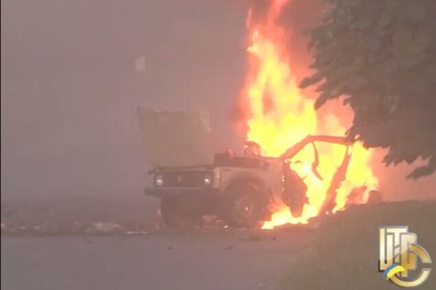 В Краматорске военные из танка уничтожили заминированный автомобиль