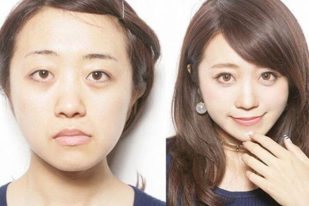 Азиатки делают глаза выразительнее с помощью наклеек