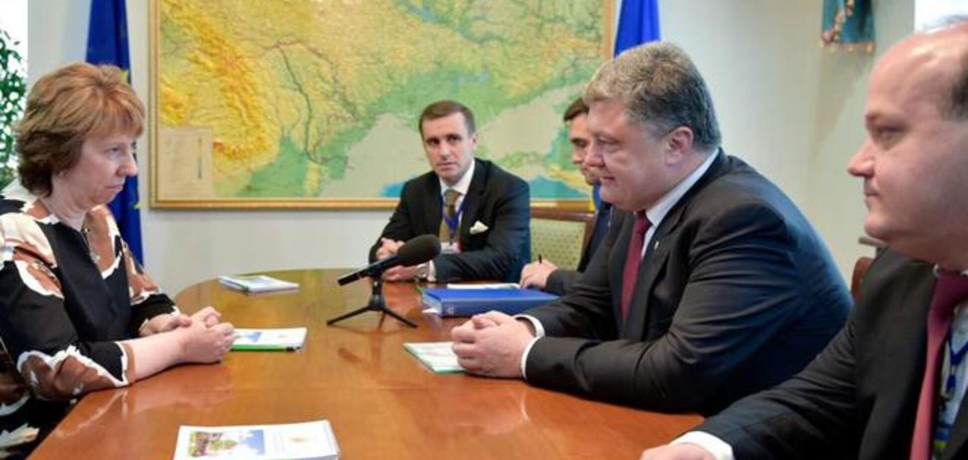 Порошенко пообещал Эштон, что соглашение между Украиной и ЕС будет ратифицировано в сентябре